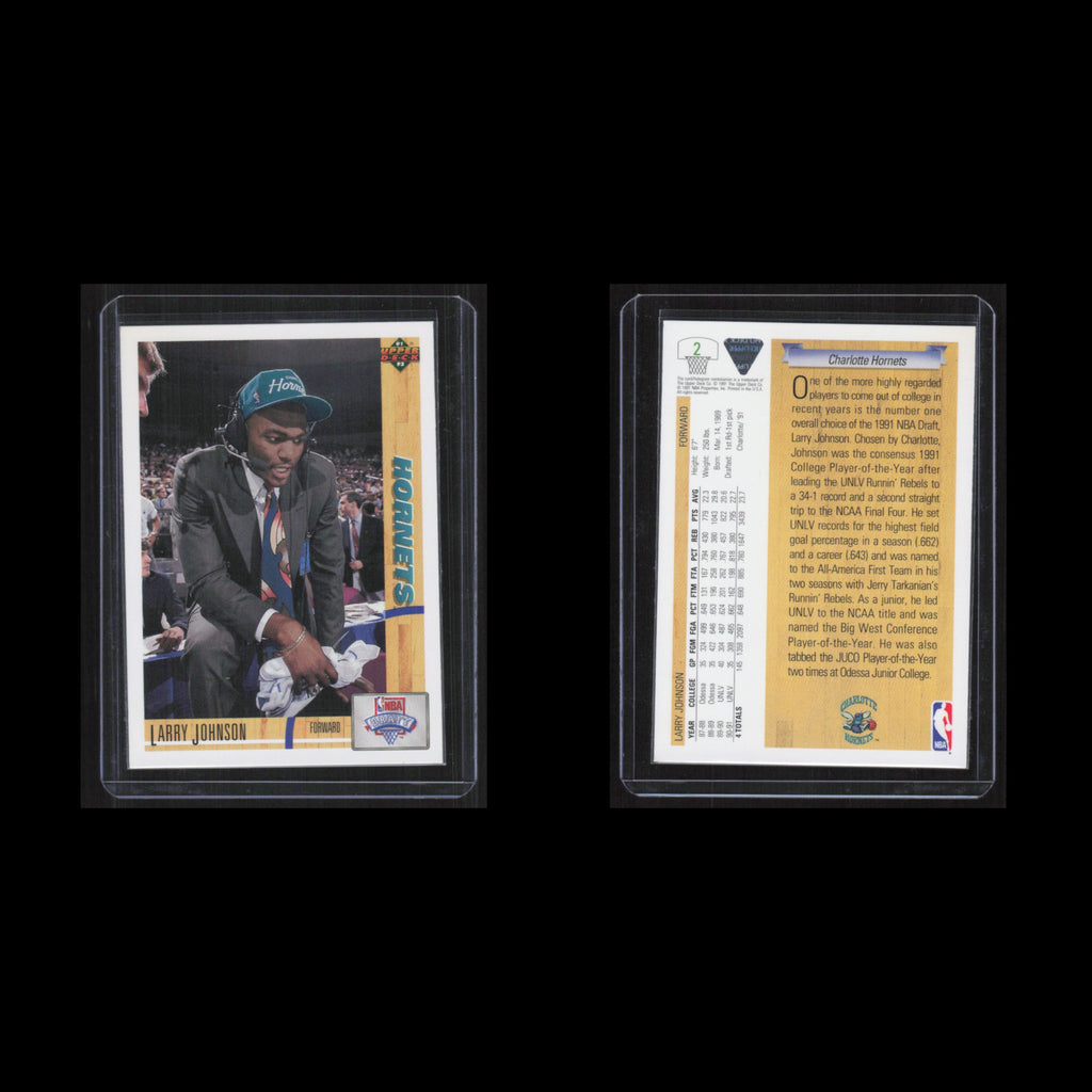 Larry Johnson Rookie #2 1991 Upper Deck Charlotte Hornets Basketball Card NBA NM