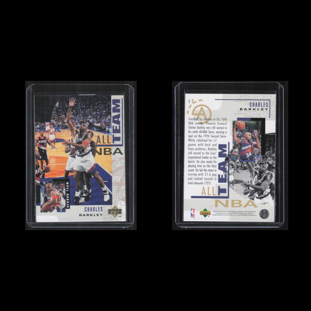 Charles Barkley #17 1994 Upper Deck A-Team Phoenix Suns Basketball Card NBA NM