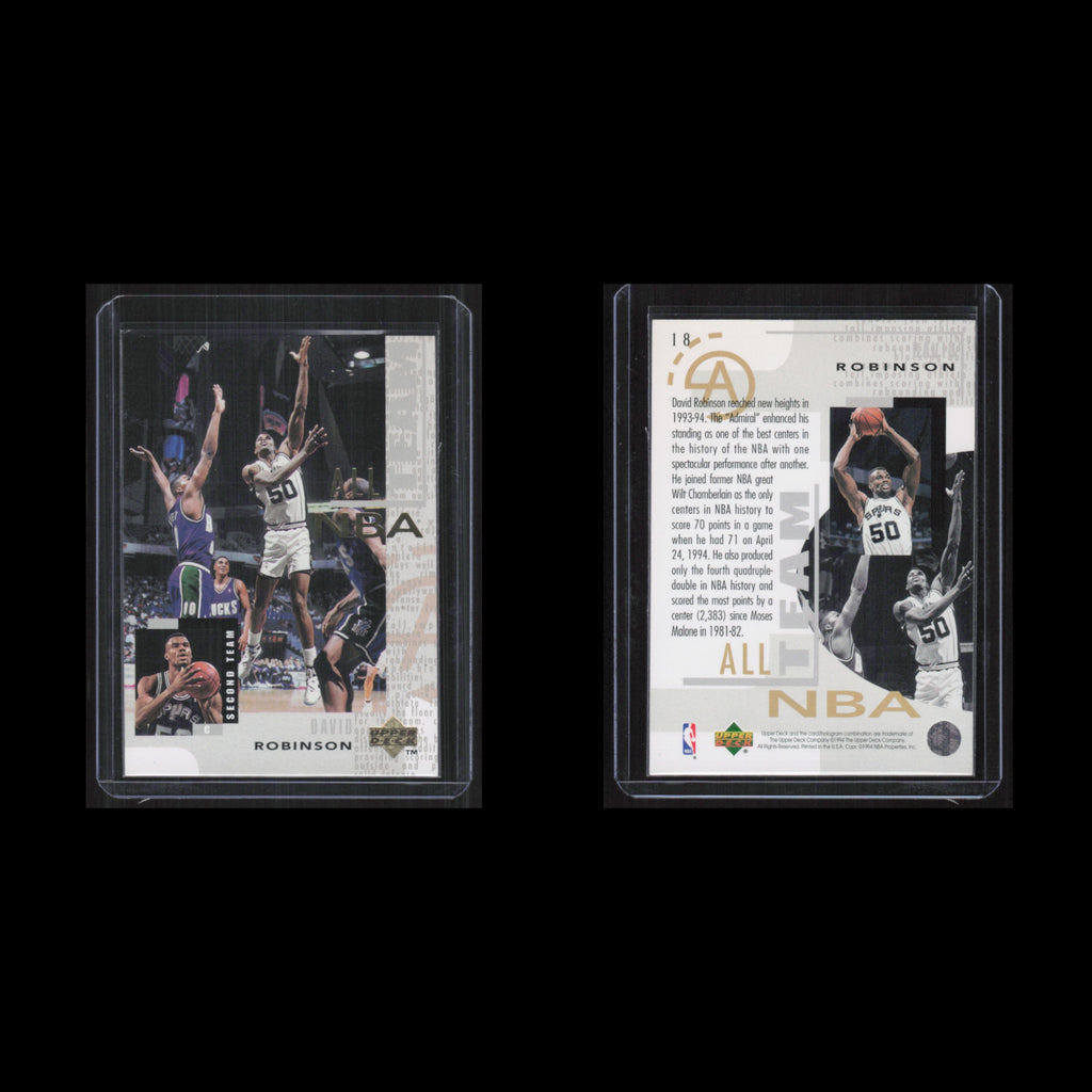 David Robinson #18 1994 Upper Deck A-Team San Antonio Spurs Basketball Card NBA