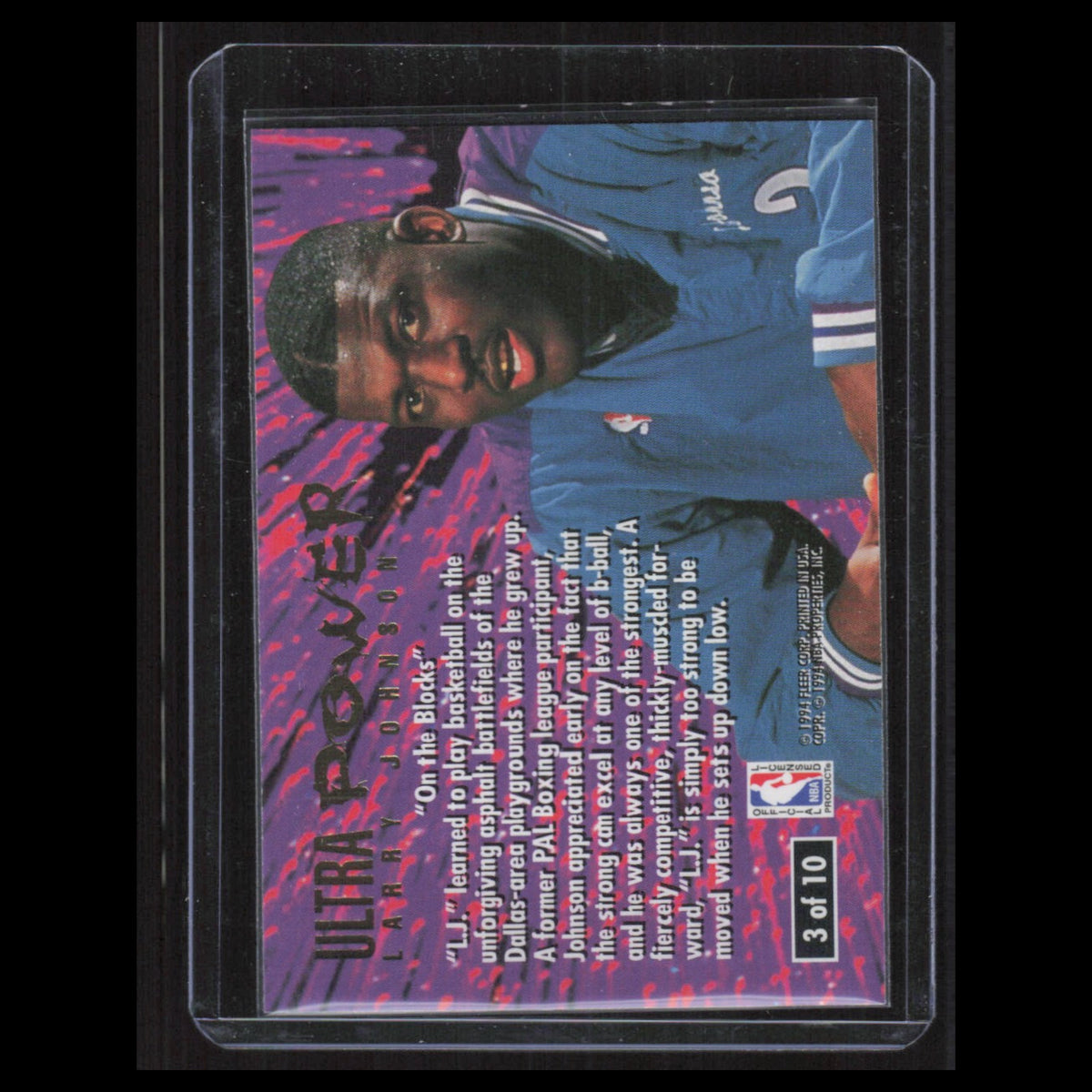 Larry Johnson #3 1994 Fleer Ultra Power Charlotte Hornets Basketball Card NBA NM