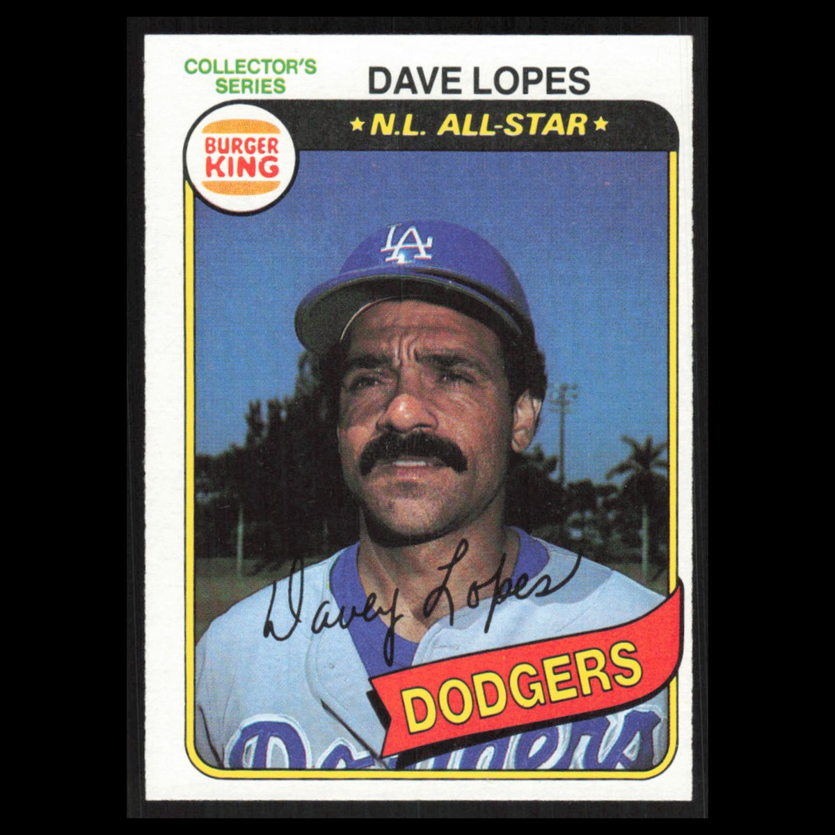 Dave Lopes #28 1980 Burger King Pitch, Hit - Run Los Angeles Dodgers Baseball NM