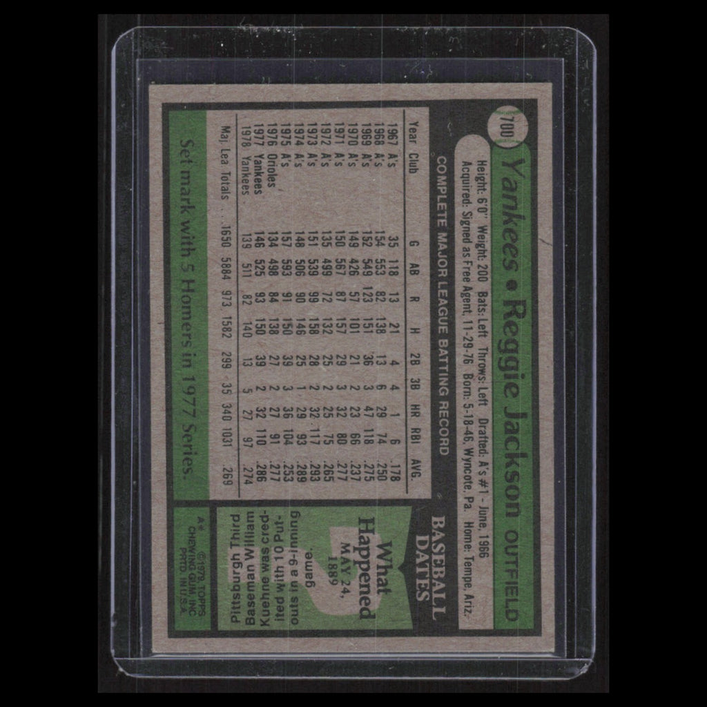Reggie Jackson #700 1979 Topps New York Yankees Baseball Card MLB NM