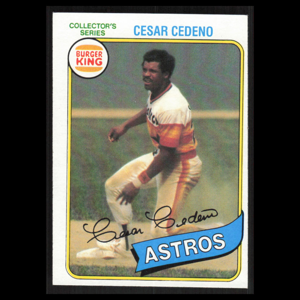 Cesar Cedeno #25 1980 Burger King Pitch, Hit - Run Houston Astros Baseball Card
