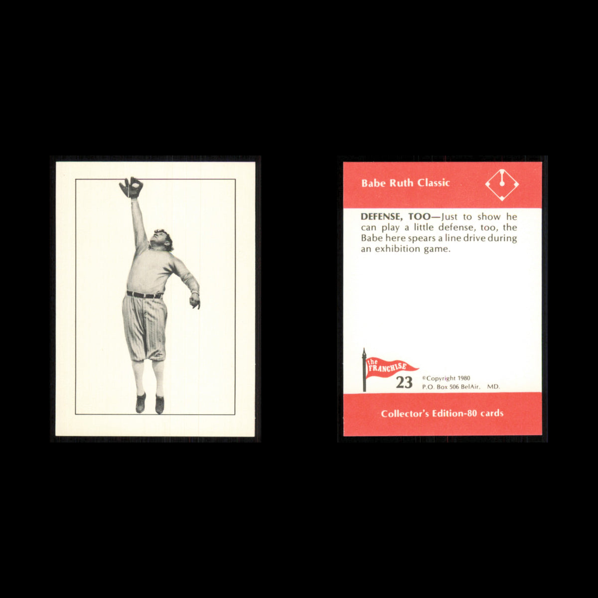 Babe Ruth #23 1980 The Franchise Babe Ruth Classic Baseball Card MLB NM