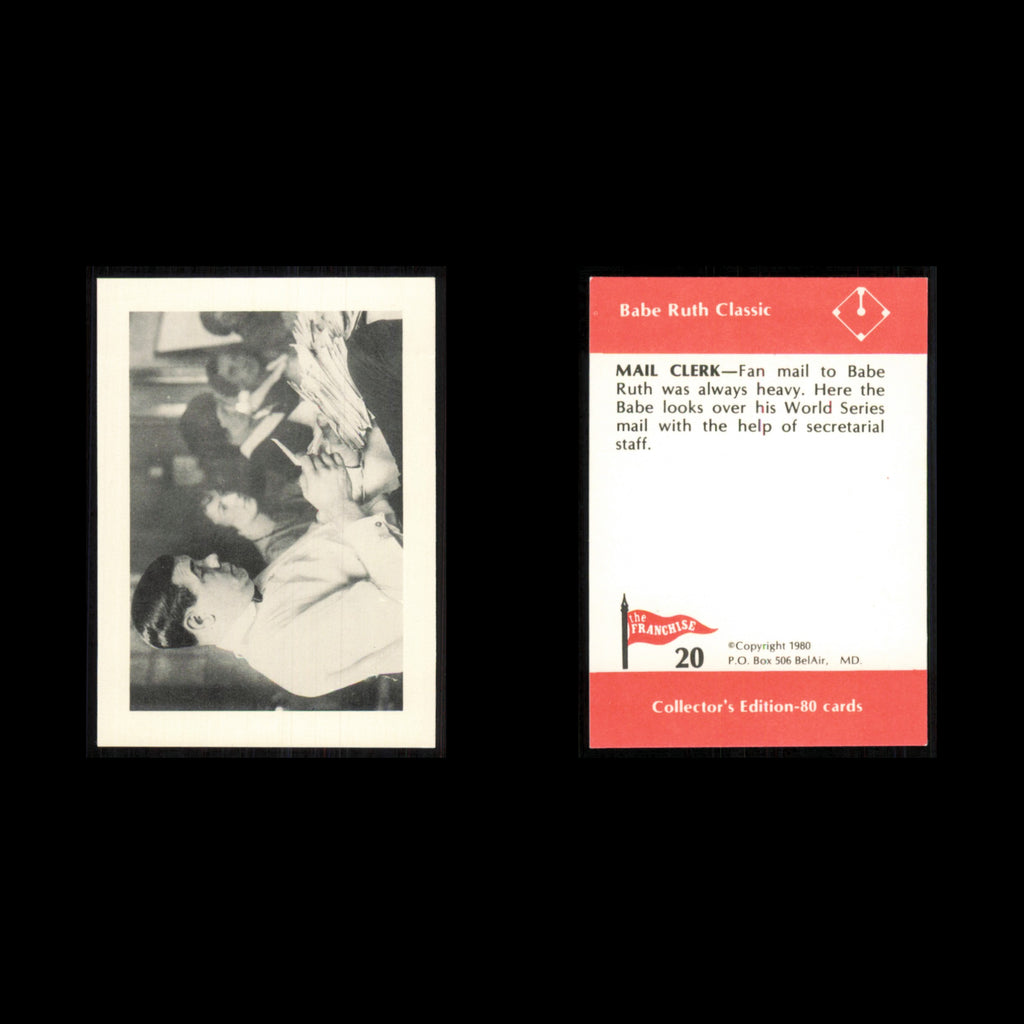 Babe Ruth #20 1980 The Franchise Babe Ruth Classic Baseball Card MLB NM