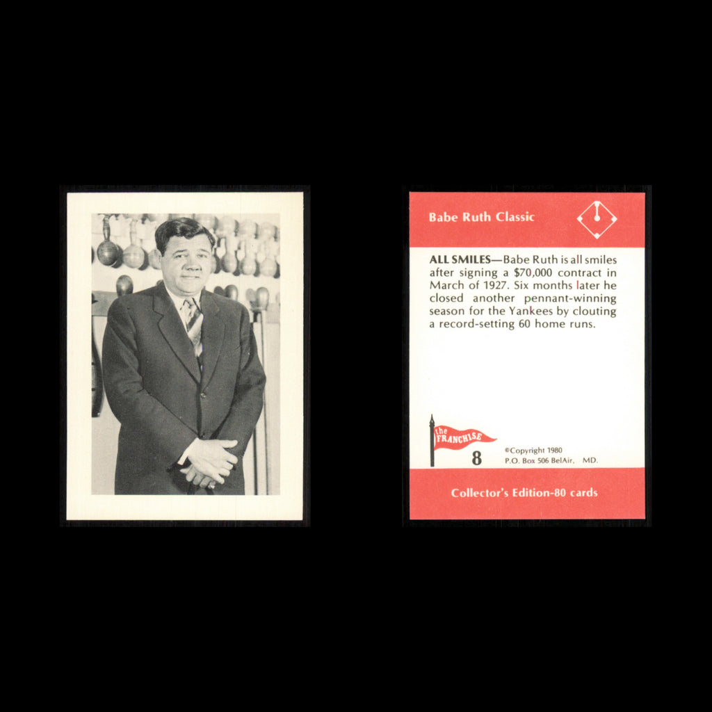 Babe Ruth #8 1980 The Franchise Babe Ruth Classic Baseball Card MLB NM