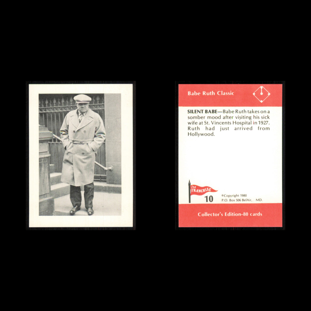 Babe Ruth #10 1980 The Franchise Babe Ruth Classic Baseball Card MLB NM