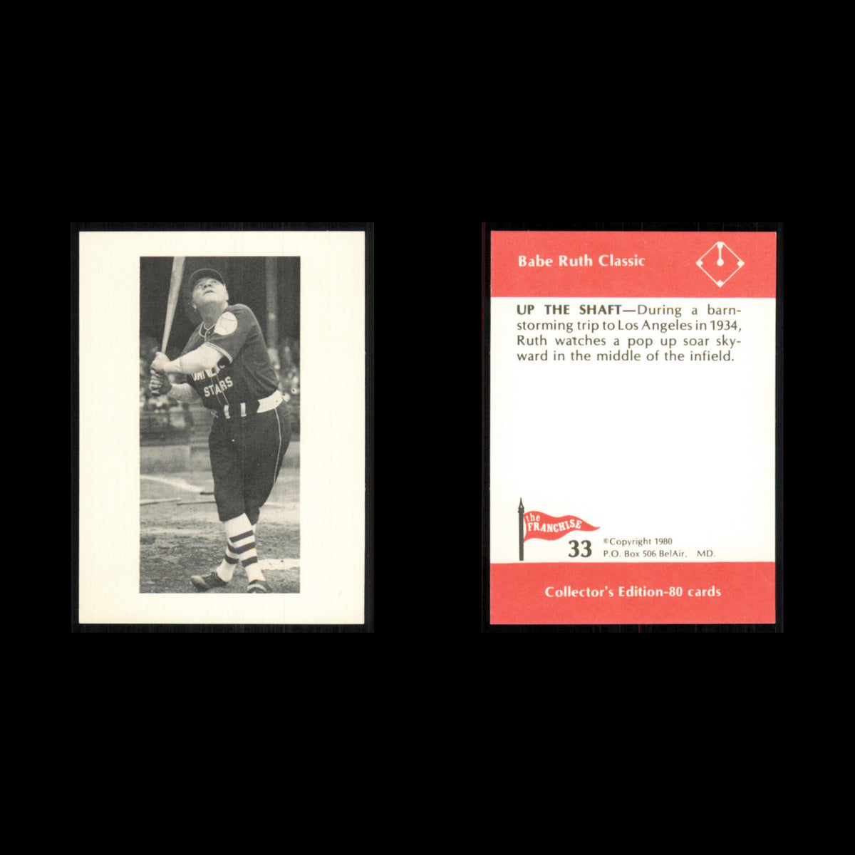 Babe Ruth #33 1980 The Franchise Babe Ruth Classic Baseball Card MLB NM