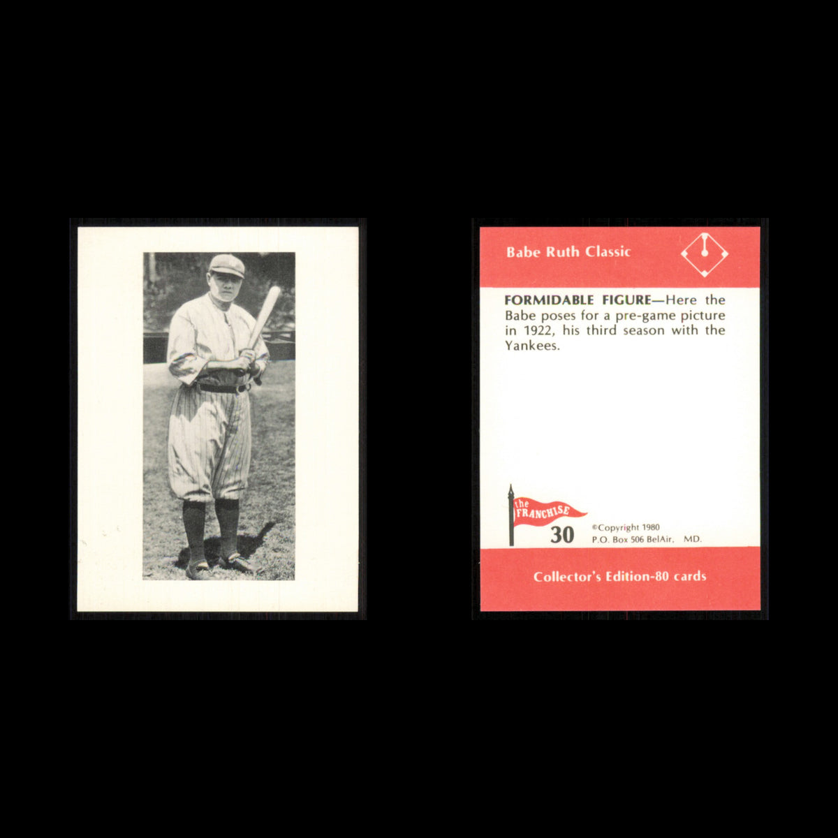 Babe Ruth #30 1980 The Franchise Babe Ruth Classic New York Yankees Baseball MLB
