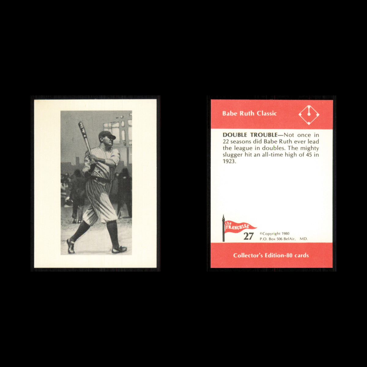 Babe Ruth #27 1980 The Franchise Babe Ruth Classic New York Yankees Baseball MLB
