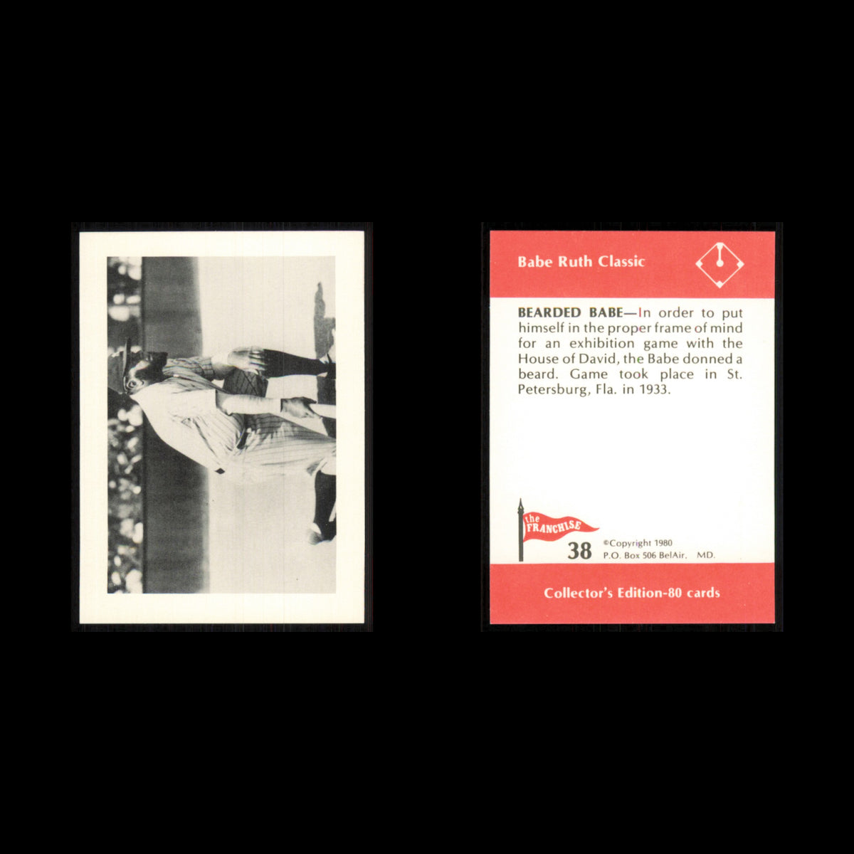 Babe Ruth #38 1980 The Franchise Babe Ruth Classic Baseball Card MLB NM