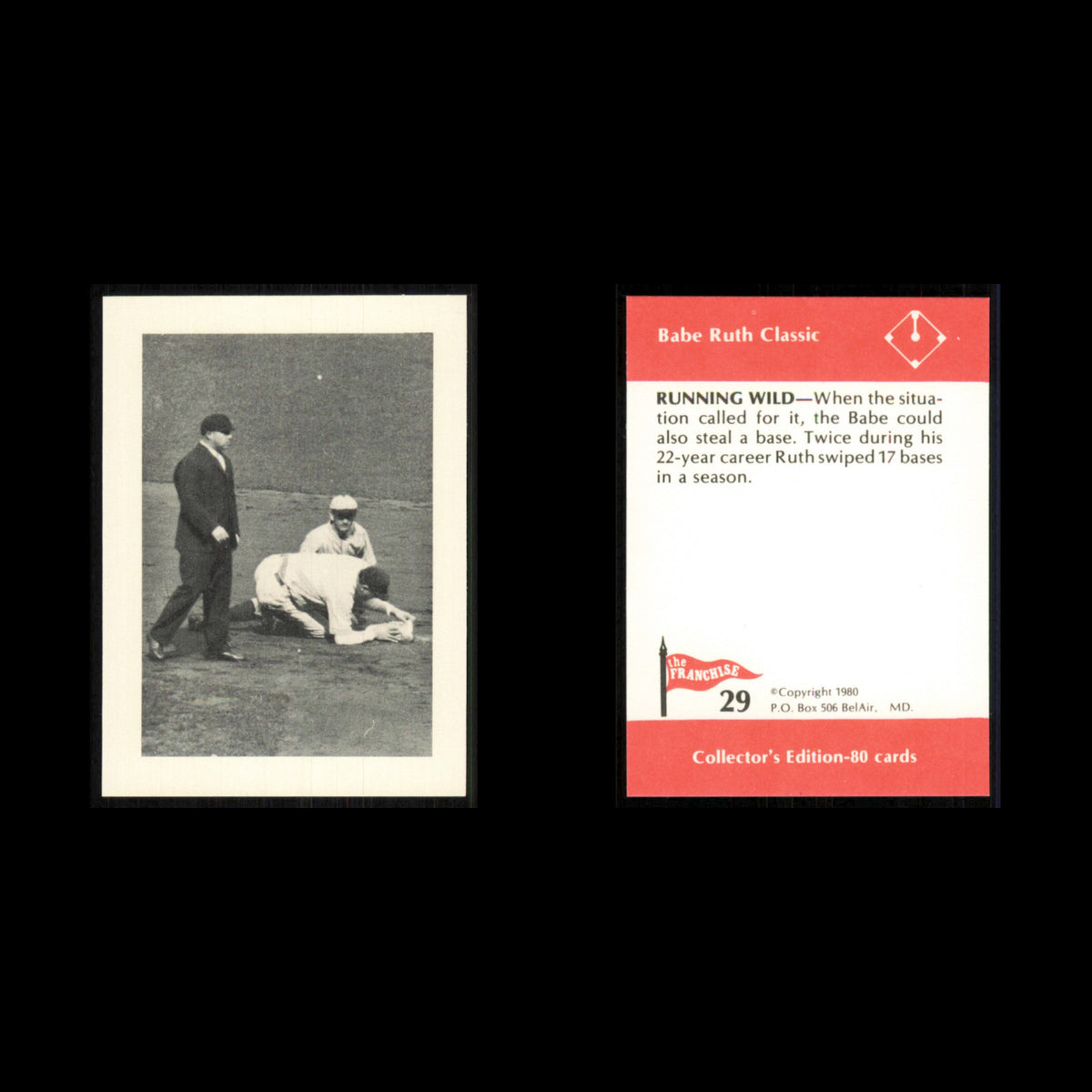 Babe Ruth #29 1980 The Franchise Babe Ruth Classic Baseball Card MLB NM