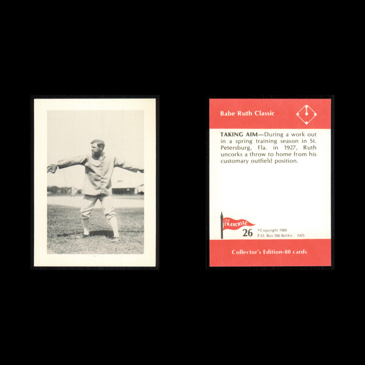 Babe Ruth #26 1980 The Franchise Babe Ruth Classic Baseball Card MLB NM