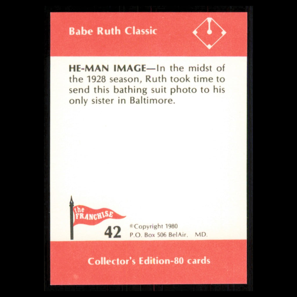 Babe Ruth #42 1980 The Franchise Babe Ruth Classic Baseball Card MLB NM