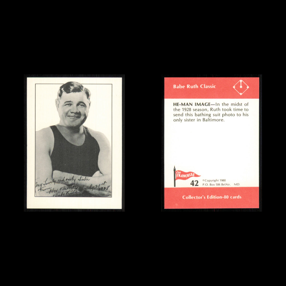 Babe Ruth #42 1980 The Franchise Babe Ruth Classic Baseball Card MLB NM