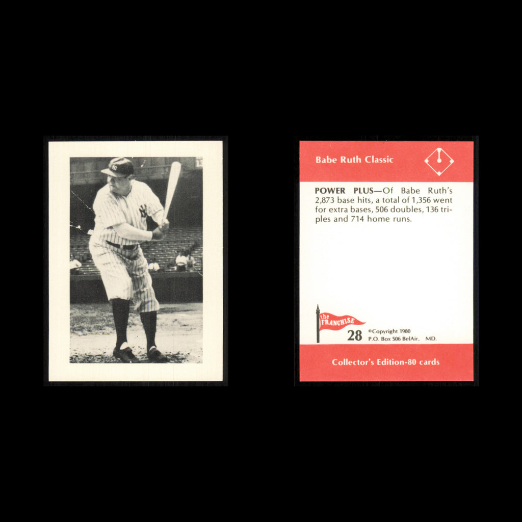 Babe Ruth #28 1980 The Franchise Babe Ruth Classic New York Yankees Baseball MLB