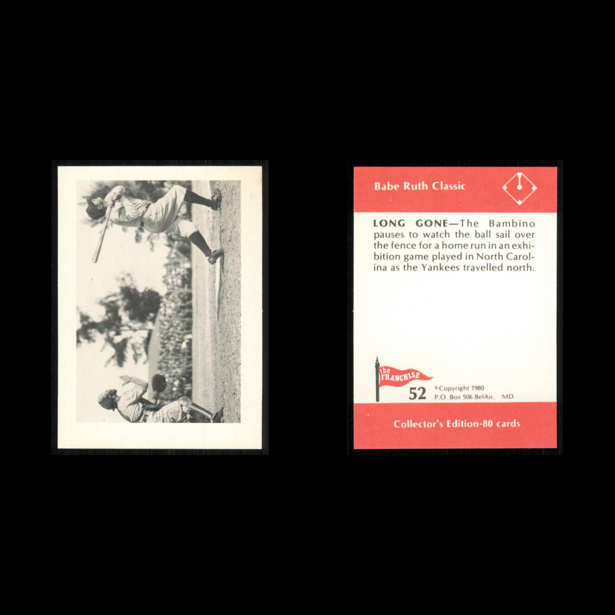 Babe Ruth #52 1980 The Franchise Babe Ruth Classic New York Yankees Baseball MLB
