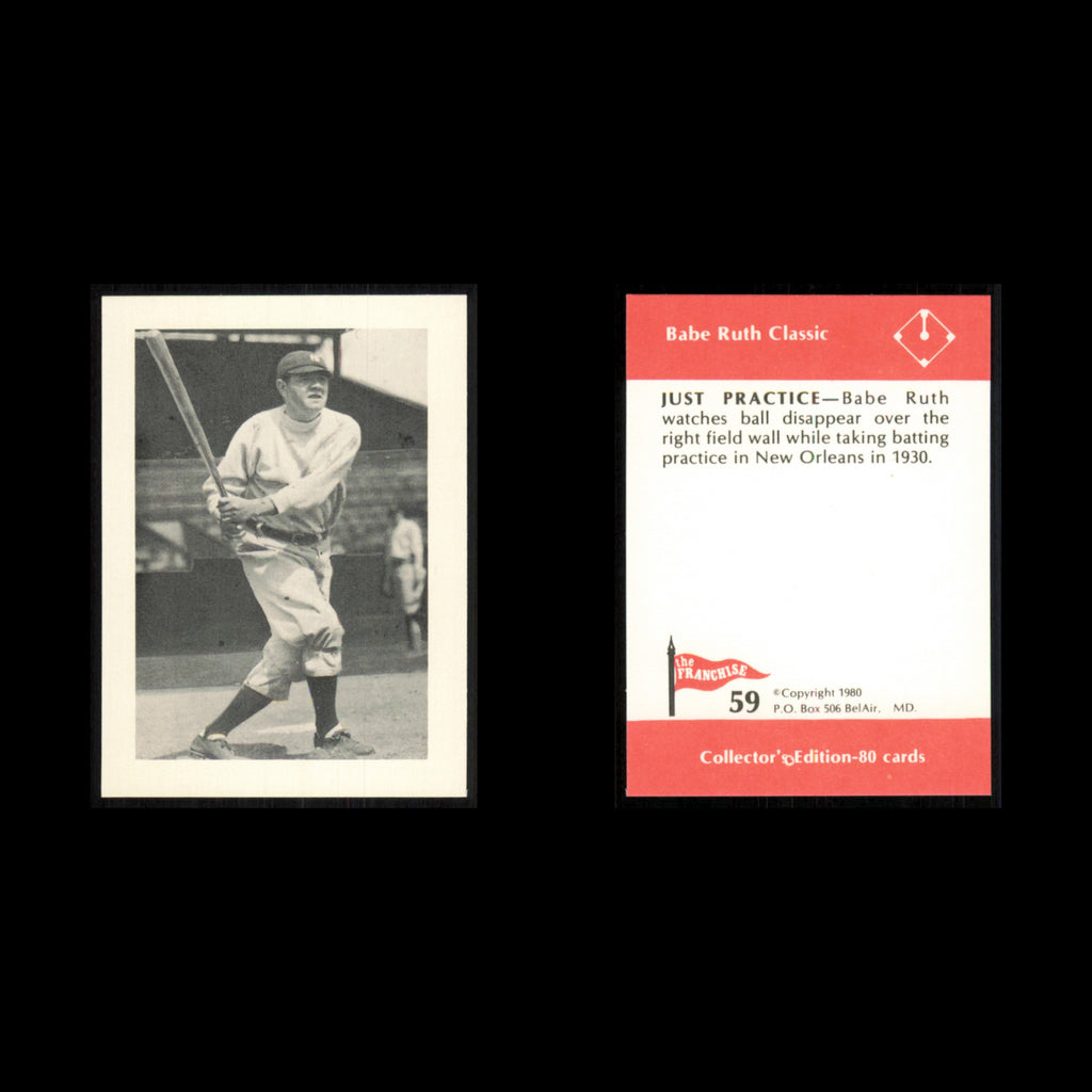 Babe Ruth #59 1980 The Franchise Babe Ruth Classic Baseball Card MLB NM