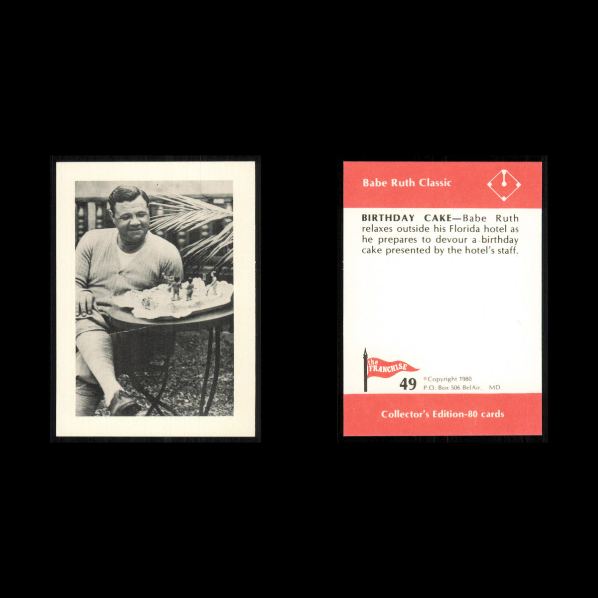 Babe Ruth #49 1980 The Franchise Babe Ruth Classic Baseball Card MLB NM