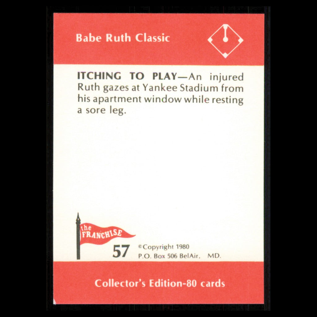 Babe Ruth #57 1980 The Franchise Babe Ruth Classic Baseball Card MLB NM