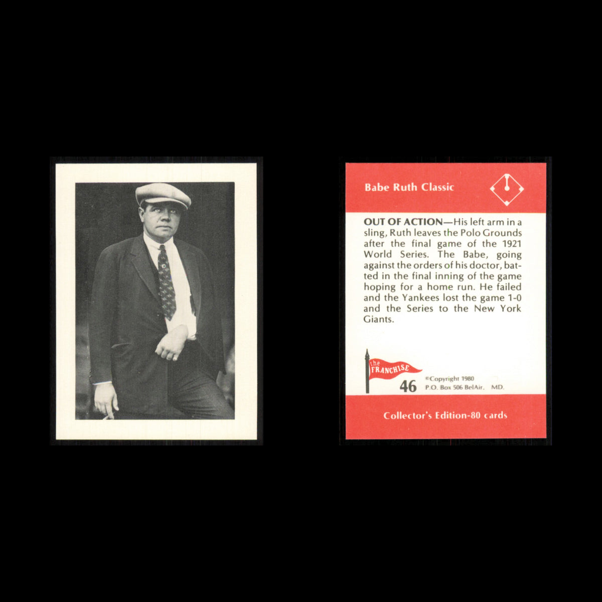 Babe Ruth #46 1980 The Franchise Babe Ruth Classic Baseball Card MLB NM