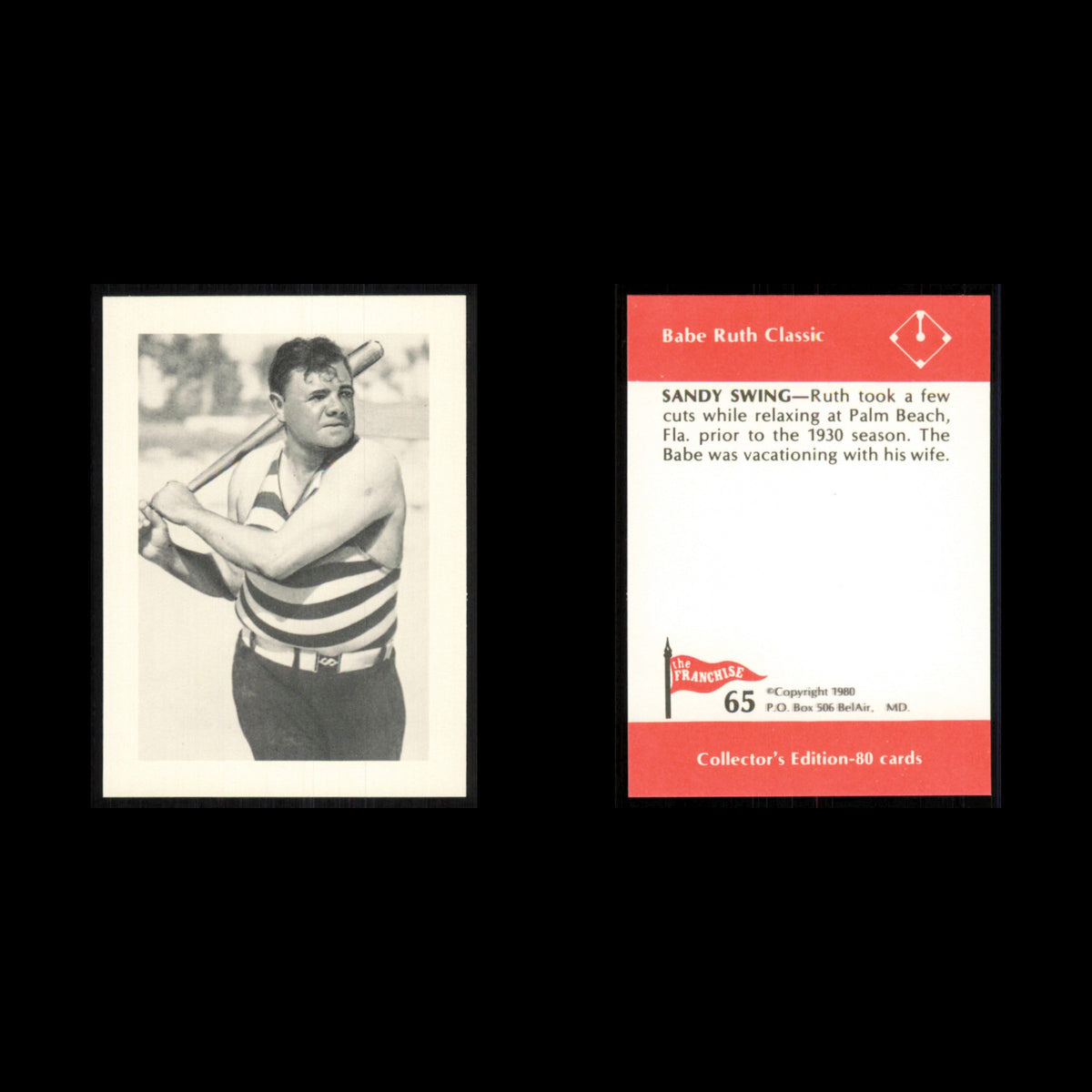 Babe Ruth #65 1980 The Franchise Babe Ruth Classic Baseball Card MLB NM