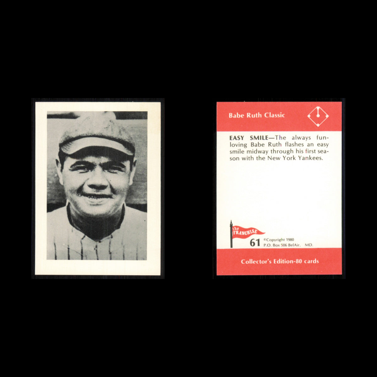 Babe Ruth #61 1980 The Franchise Babe Ruth Classic Baseball Card MLB NM