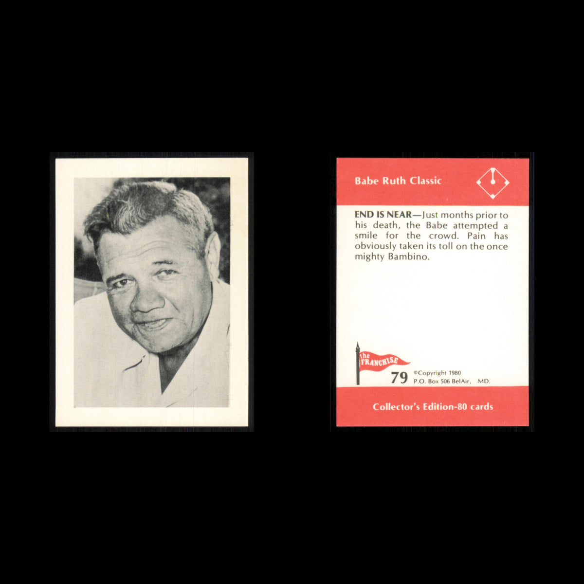 Babe Ruth #79 1980 The Franchise Babe Ruth Classic Baseball Card MLB NM