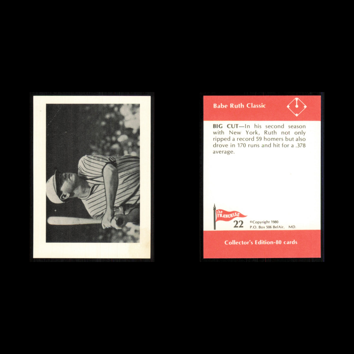 Babe Ruth #22 1980 The Franchise Babe Ruth Classic New York Yankees Baseball MLB