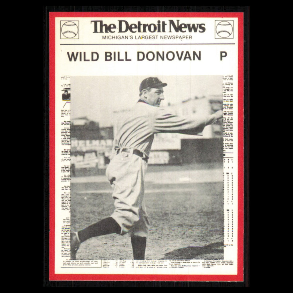 Wild Bill Donovan #29 1981 Detroit News Detroit Tigers Baseball Card MLB NM