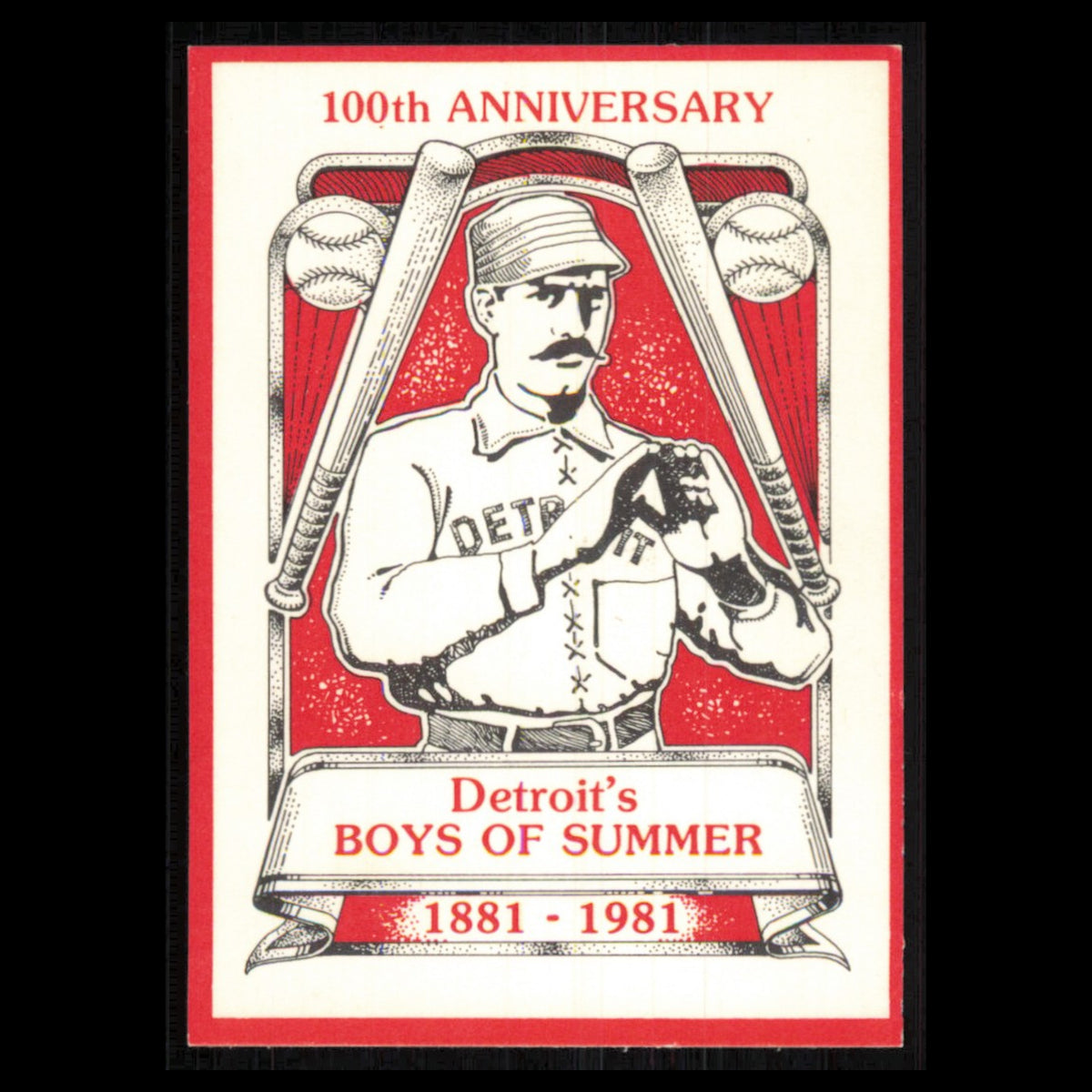Boys of Summer 1881-1981 #1 1981 Detroit News Detroit Tigers Baseball Card MLB