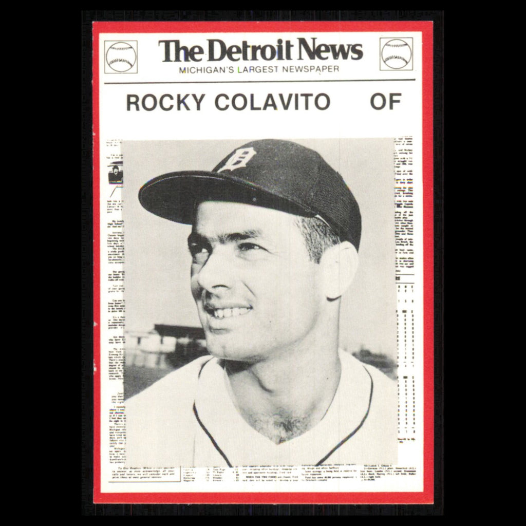 Rocky Colavito #99 1981 Detroit News Detroit Tigers Baseball Card MLB NM