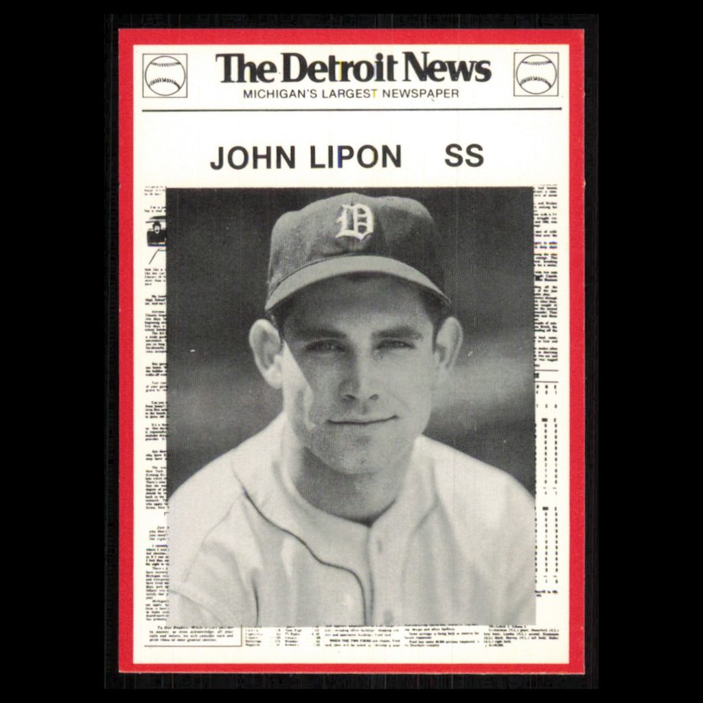 John Lipon #26 1981 Detroit News Detroit Tigers Baseball Card MLB NM