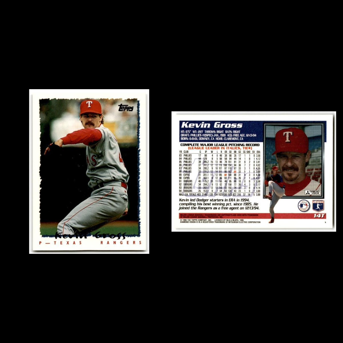 Kevin Gross #14T 1995 Topps Traded - Rookies Texas Rangers Baseball Card MLB NM