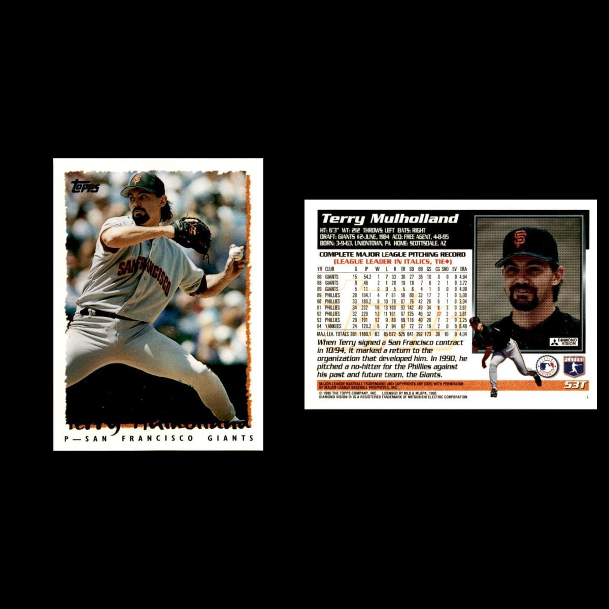 Terry Mulholland #53T 1995 Topps Traded - Rookies New York Yankees Baseball Card