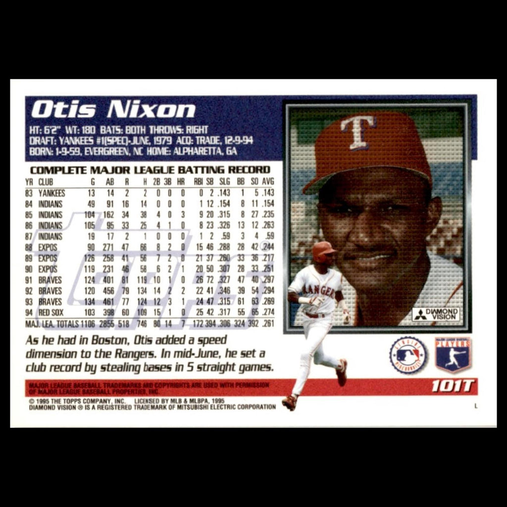 Trot Nixon #101T 1995 Topps Traded - Rookies Texas Rangers Baseball Card MLB NM