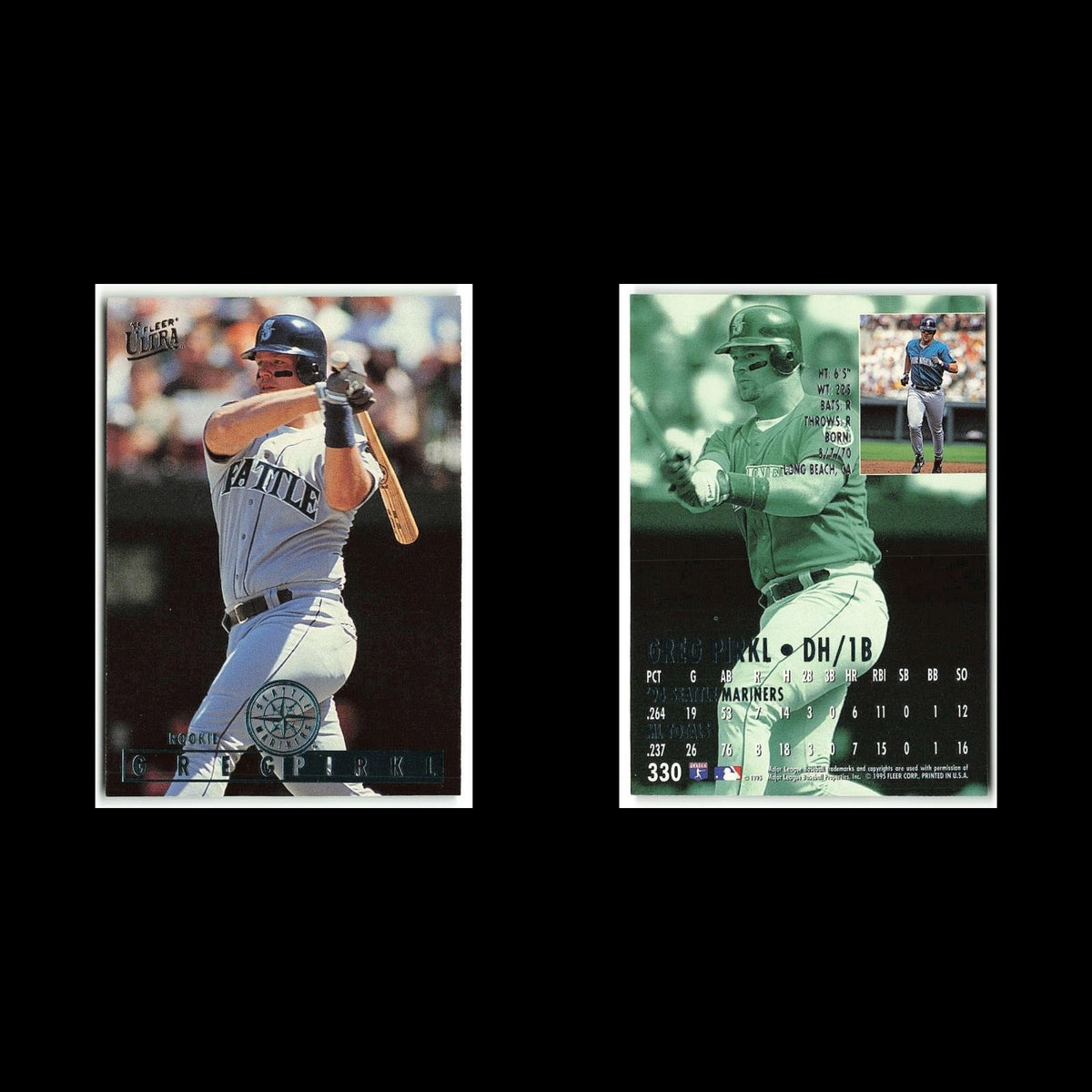 Greg Pirkl #330 1995 Fleer Ultra Seattle Mariners Baseball Card MLB NM