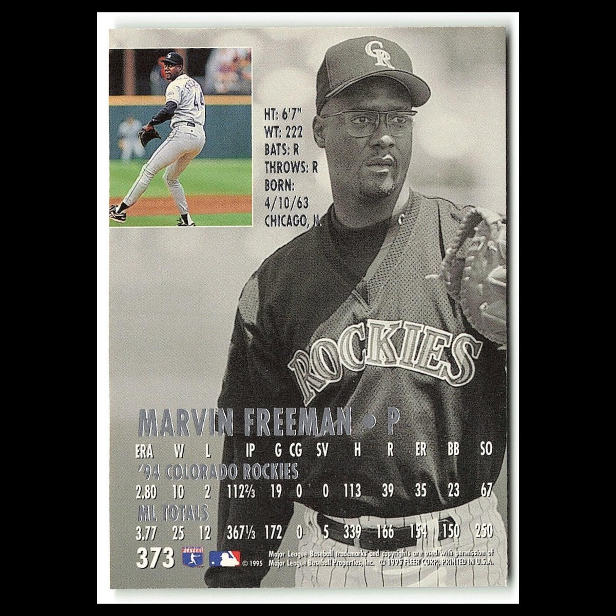 Marvin Freeman #373 1995 Fleer Ultra Colorado Rockies Baseball Card MLB NM