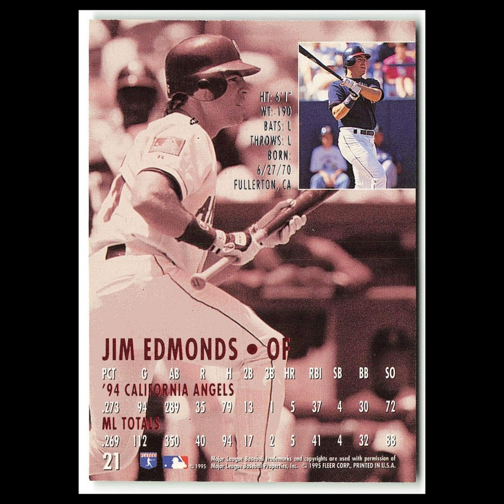 Jim Edmonds #21 1995 Fleer Ultra California Angels Baseball Card MLB NM