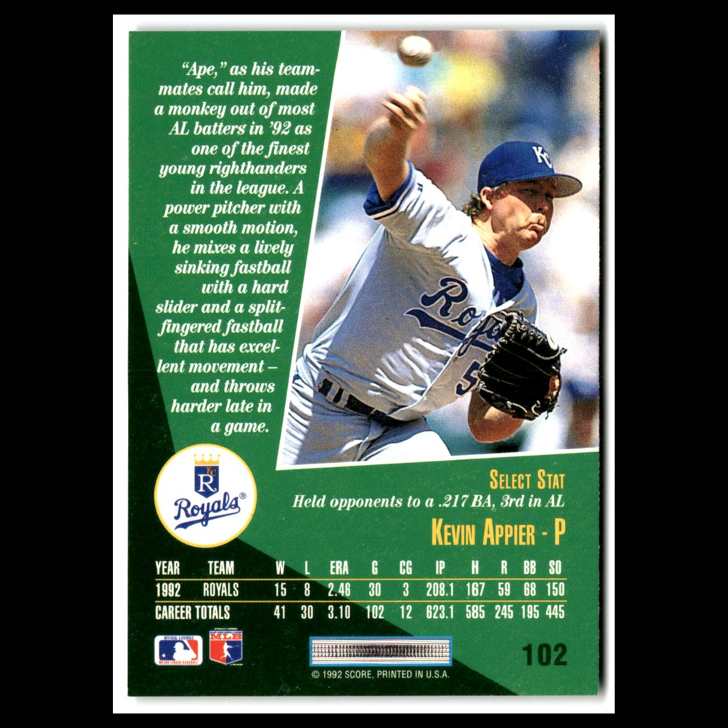 Kevin Appier #102 1993 Select Kansas City Royals Baseball Card MLB NM