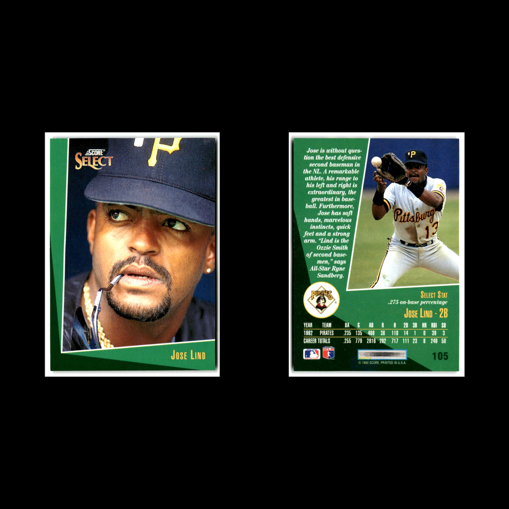 Jose Lind #105 1993 Select Pittsburgh Pirates Baseball Card MLB NM