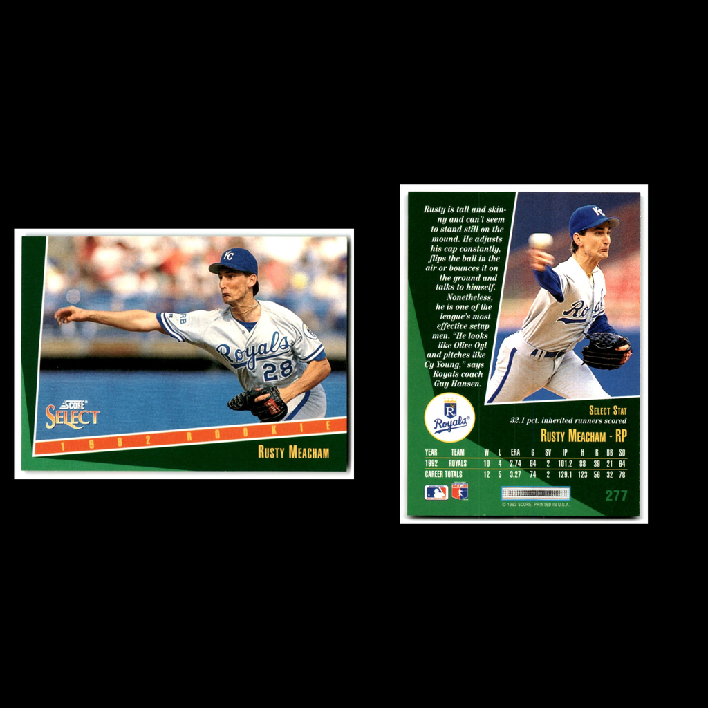 Rusty Meacham Rookie #277 1993 Select Kansas City Royals Baseball Card MLB NM