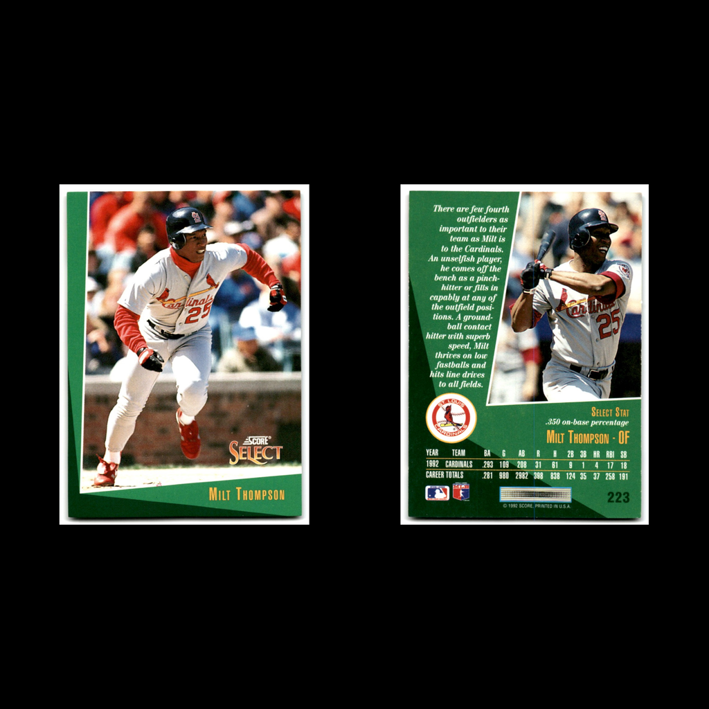 Milt Thompson #223 1993 Select St. Louis Cardinals Baseball Card MLB NM