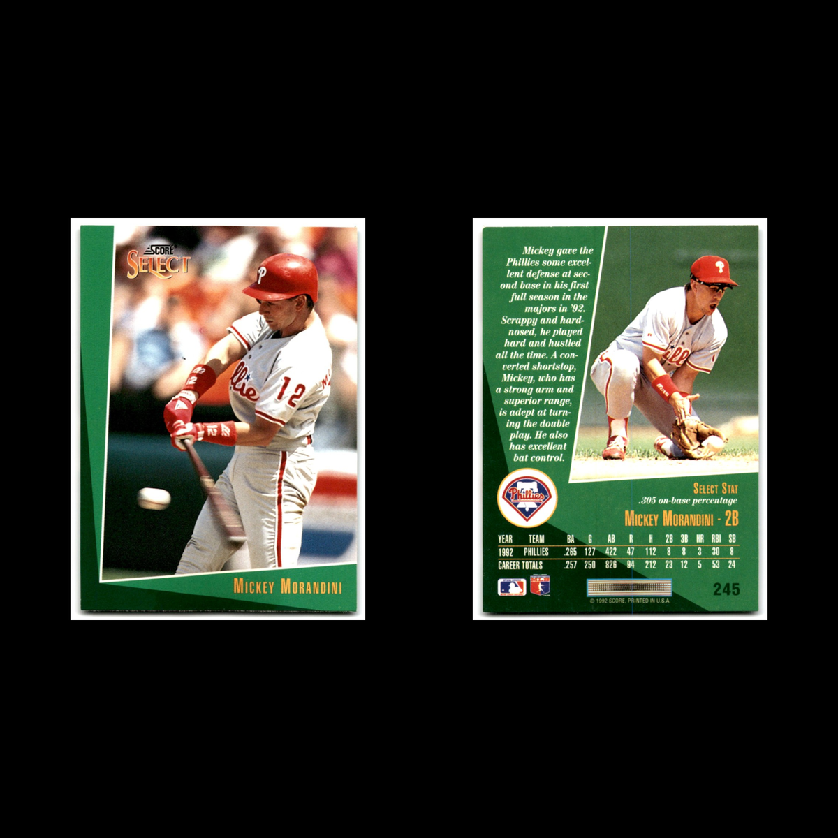 Mickey Morandini #245 1993 Select Philadelphia Phillies Baseball Card MLB NM
