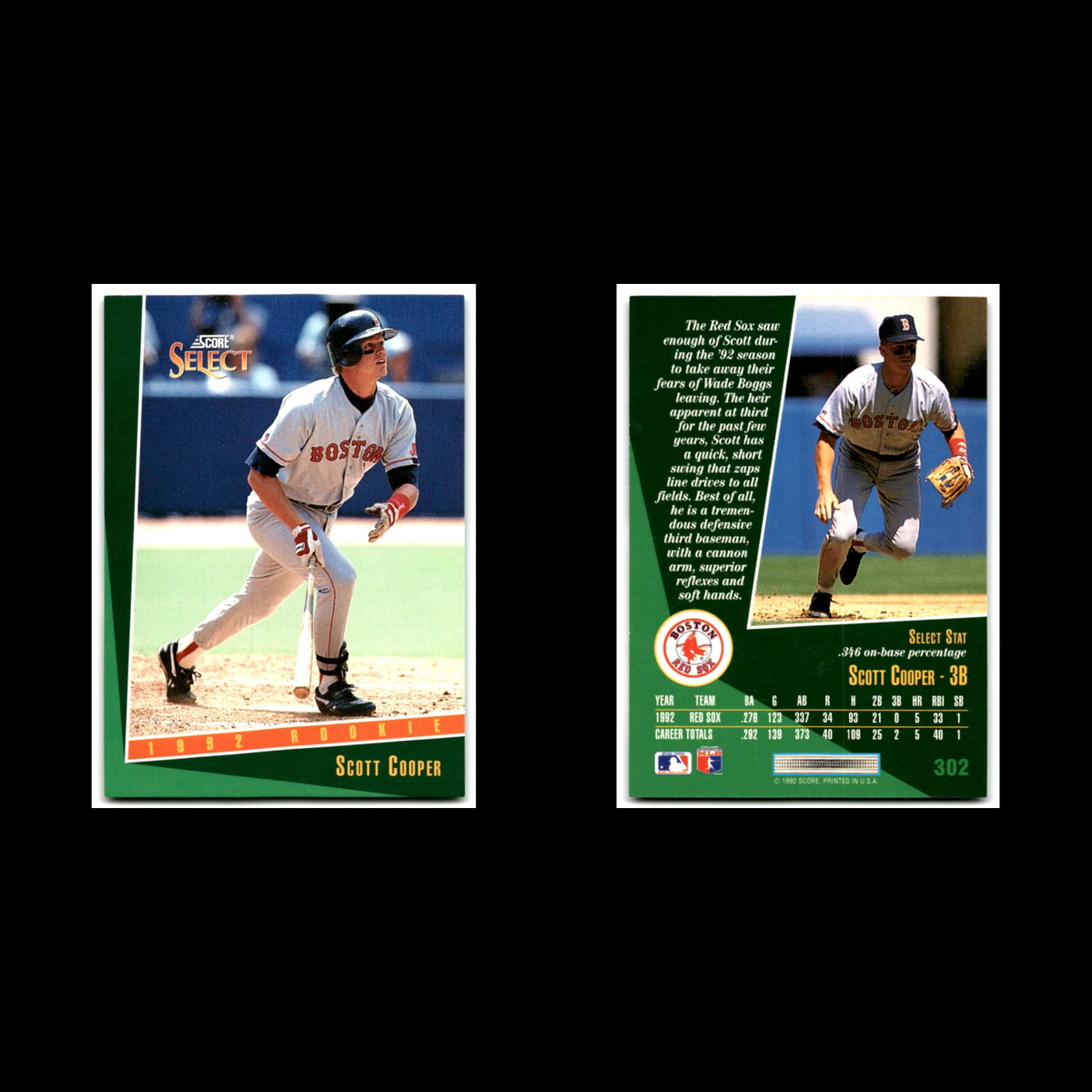 Scott Cooper Rookie #302 1993 Select Boston Red Sox Baseball Card MLB NM