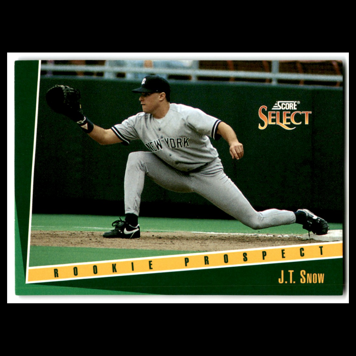 J.T. Snow Rookie #385 1993 Select New York Yankees Baseball Card MLB NM