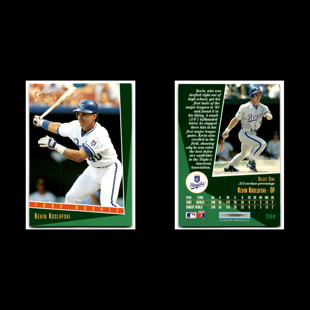 Kevin Koslofski Rookie #394 1993 Select Kansas City Royals Baseball Card MLB NM