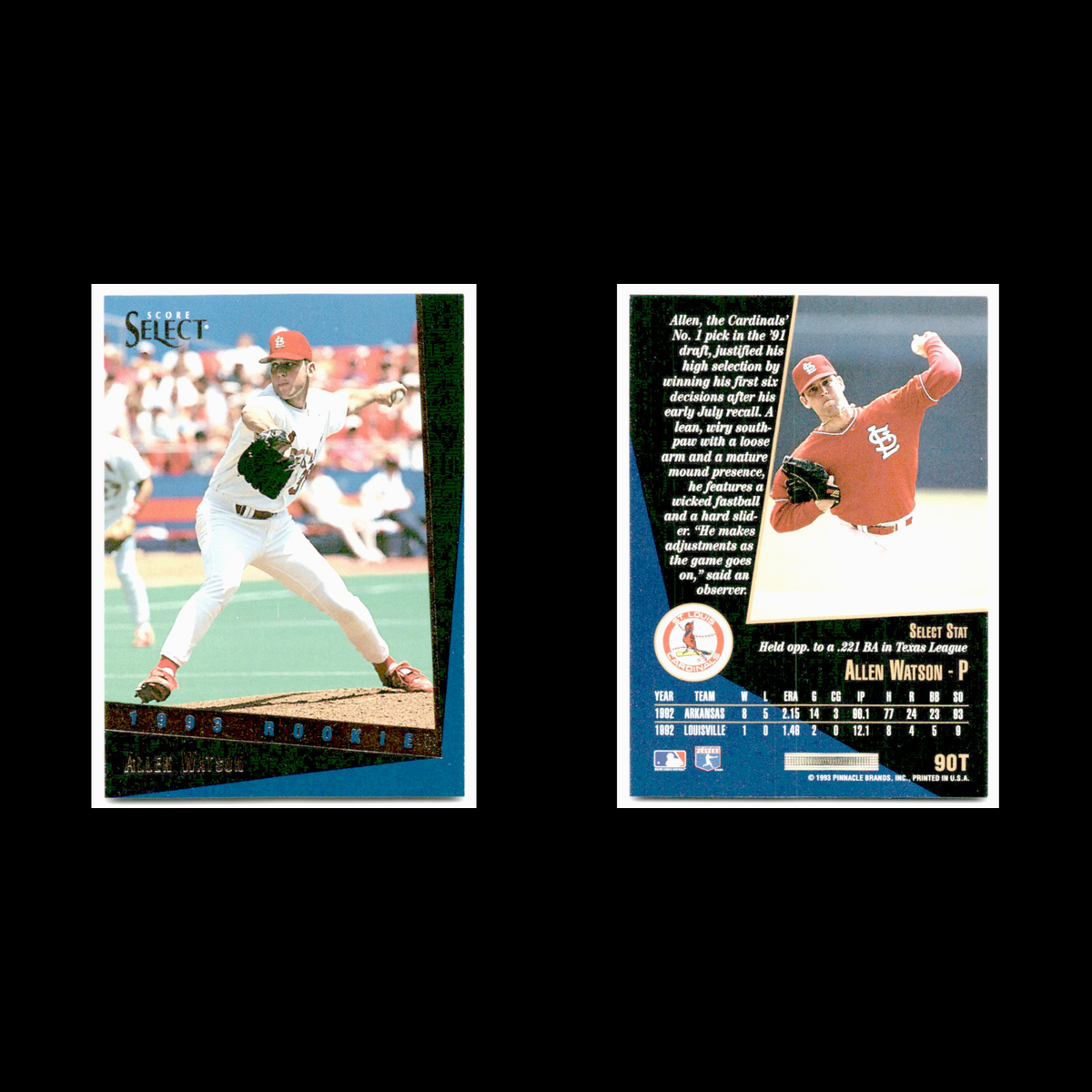 Allen Watson Rookie #90T 1993 Select Rookie/Traded St. Louis Cardinals Baseball