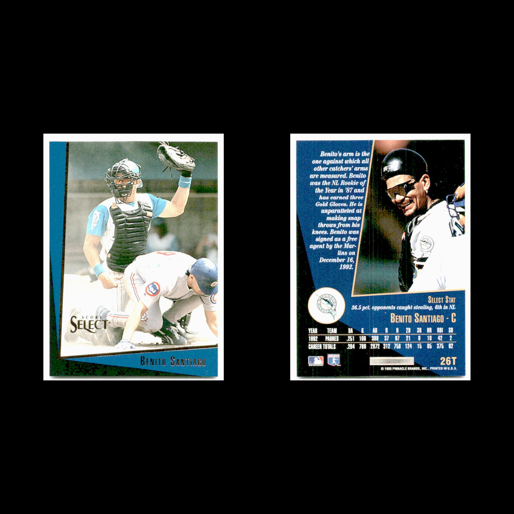 Benito Santiago #26T 1993 Select Rookie/Traded Florida Marlins Baseball Card MLB