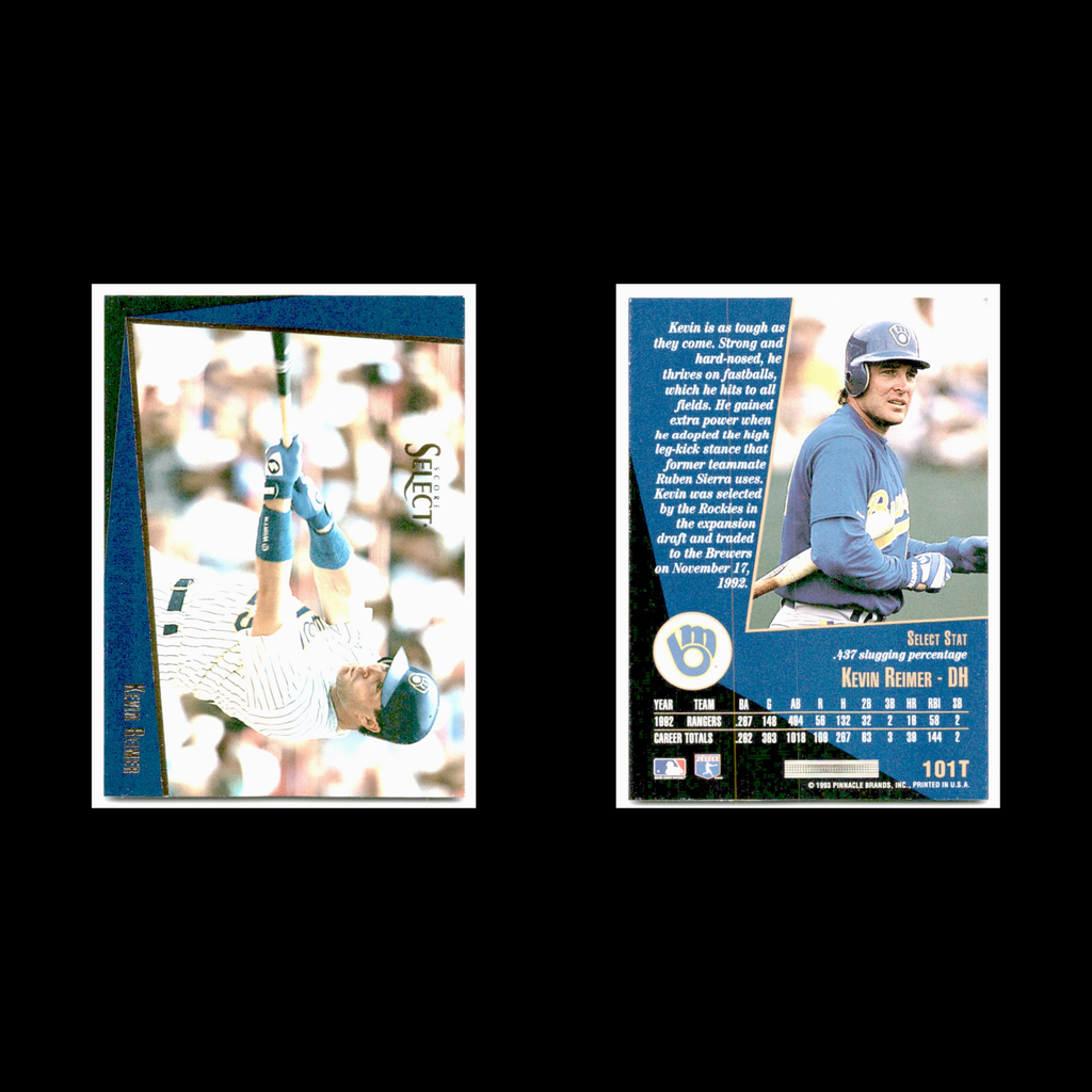 Kevin Reimer #101T 1993 Select Rookie/Traded Milwaukee Brewers Baseball Card MLB
